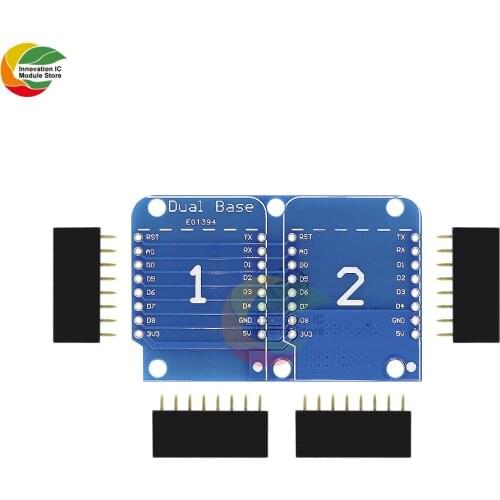 Ziqqucu NodeMCU ESP8266 Expansion Board WeMos D1 Mini Double Socket Dual Base Shield Development Board for Arduino