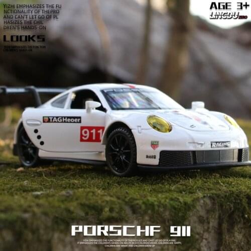 1:32 Porsche 911 RSR TRACK Alloy Sports Car Model Diecasts Metal Toy Vehicles Car Model High Simulation Collection Kids Toy Gift