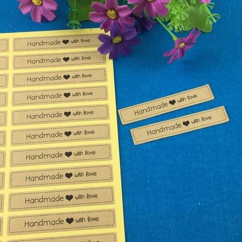 1200PCS/Lot Fashion paper printed above"Handmade with you"Labels sealing Stickers packaging For Jewelry/Box/gift/car/envelope