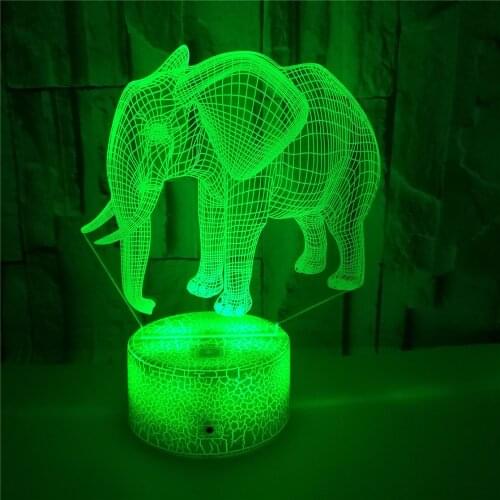 Elephant 3d Lamp Illusion Led Night Light for Kids Room Creative 3d Table Lamp Owl Figure Nightlight Children Gift Toys Birthday