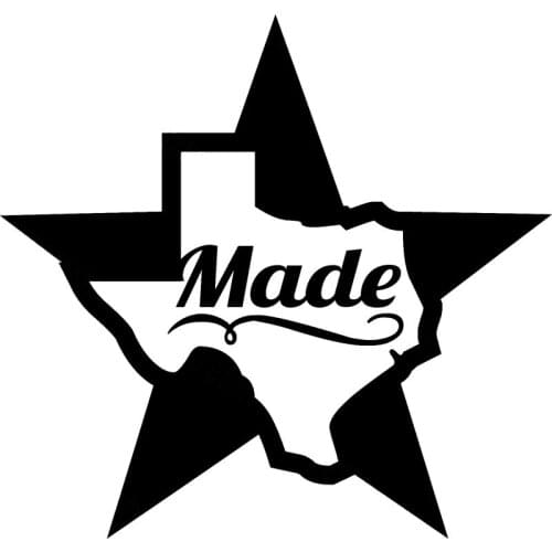 Car Stickers Personality Texas Made Pride Decal Car Decoration Stickers Waterproof Cover Scratch Black/white, 15cm*14cm