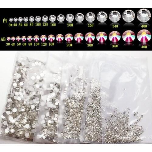 Free Shipping! 1440pcs/lot,ss10 (2.7-2.9mm) Crystal Clear Color Flat Back Nail Art Non Hotfix Beads