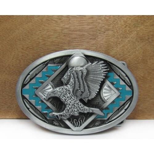 BuckleClub wholesale flying eagle western cowboy jeans gift belt buckle FP-02455 pewter finish 4cm width loop