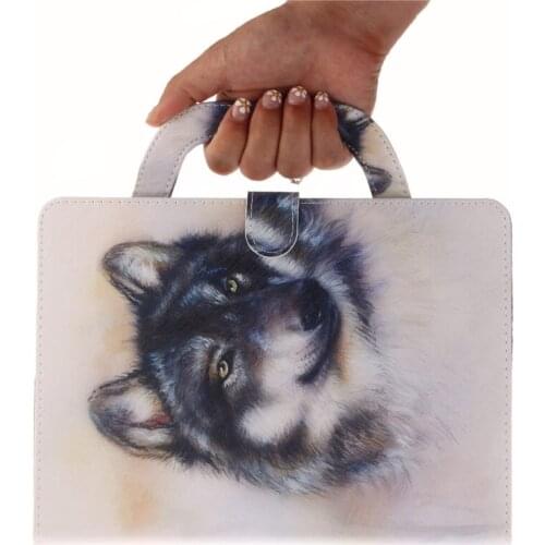 PU Leather Smart Flip Stand case For Apple iPad Pro 9.7 2016 Release Fashion Cat Dog Tiger painted Case Funda Cover+ Pen + Flim