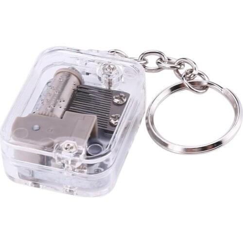 Kids DIY Music Box Movement Keychain Handy Crank Musical Birthday Gifts Toy