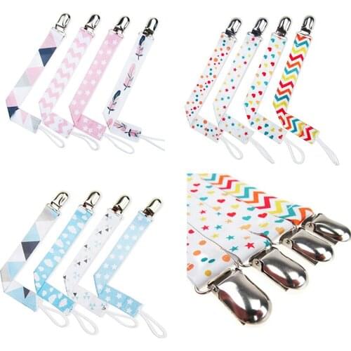 Baby Pacifier Clip Chain Ribbon Holder Pacifier 4 Pcs Soother Clips Leash Belt Nipple Holder For Infant Feeding