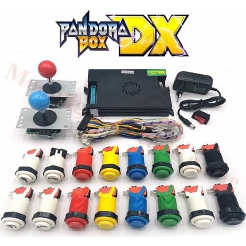 DIY Pandora dx 3000 in 1 games with 5Pin arcade joystick American HAPP Style Push Button for 2player arcade game console kit