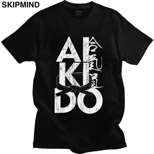 Grunge Japan Aikido Black Belt Grading Gift Tee Tops Men Short Sleeves Summer Shodan T Shirts O-neck Soft Cotton Tshirt Apparel