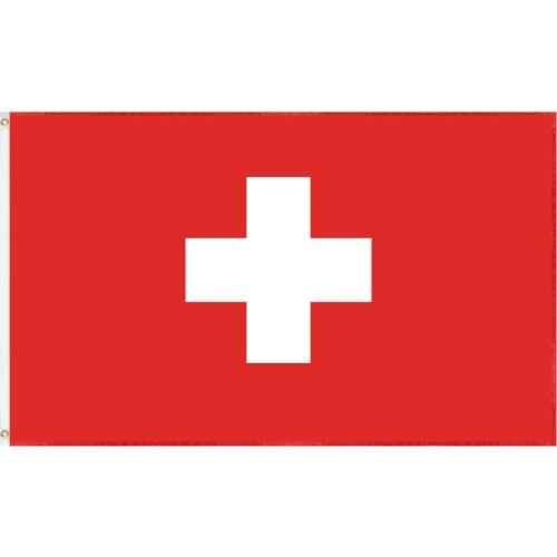 JiaHao Wholesale 100% Polyester Stock 3x5ft Switzerland Flag