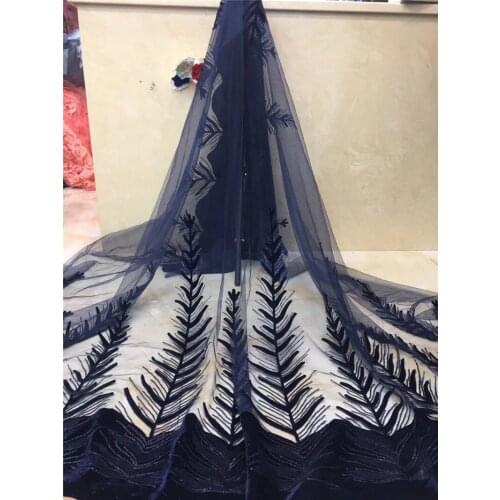 Pretty design african net lace fabricJRB-11262 embroidered tulle mesh lace fabric with velvet material