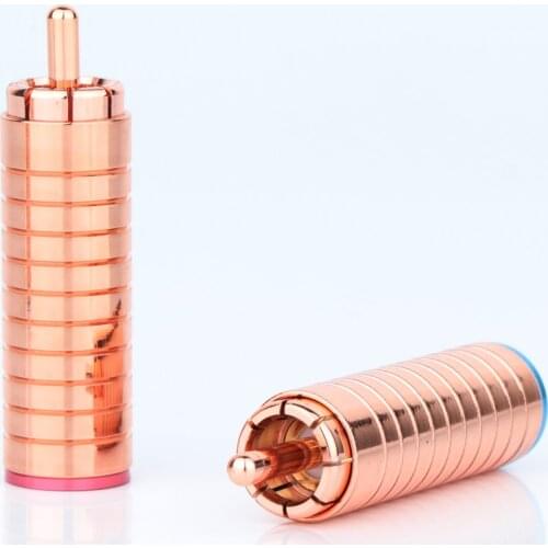 R1762 Red Copper Plated Audio Soldering RCA Connector Plug
