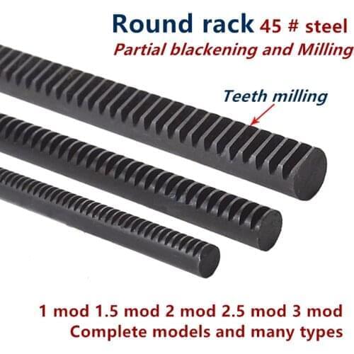 Round rack cylindrical rack 1 mod length 1000mm 1M 1.5M 2M 2.5M 3M Gear Rack Precision CNC Rack Toothed rack Router