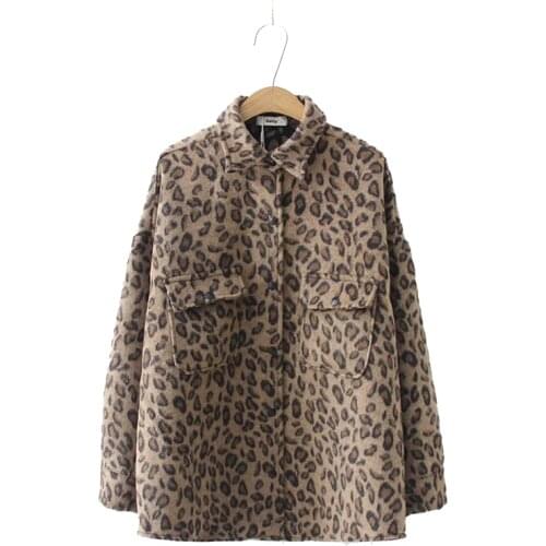 Oversize Leopard Printed Jackets Fad Spring Coats For Women Ladies Plus Size Loose Coats Korean Style Harajuku Outerwear