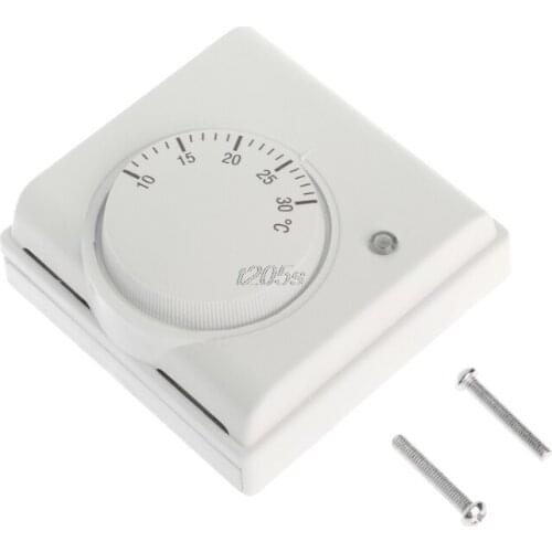 220V 6A Mechanical Room Thermostat Temperature Controller Air Condition and Floor Gas Boiler Heating LS'D Tool free ship