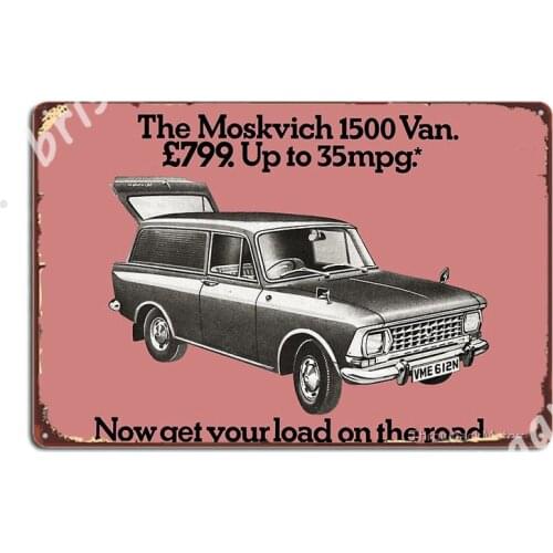 Moskvitch 1500 Van Metal Signs Cinema Living Room pub Garage Designing Wall Plaque Tin sign Posters