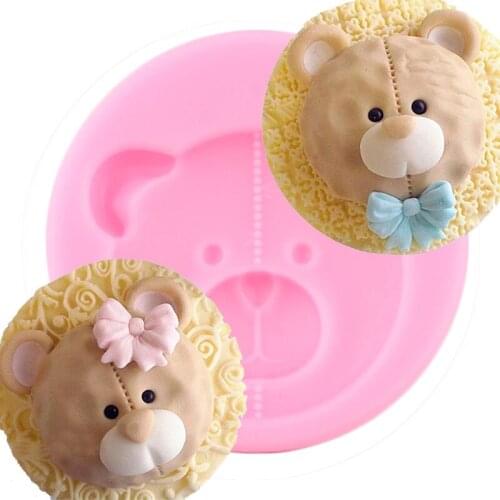 Cute Bear Silicone Mold Cupcake Topper Fondant Molds DIY Baking Cake Decorating Tools Chocolate Gumpaste candy Clay Resin Moulds