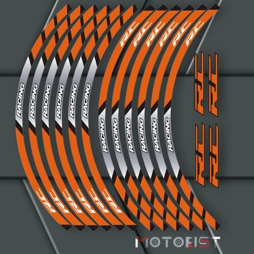 A set of 12pcs high quality motorcycle wheel decals waterproof Reflective stickers rim stripes For KTM RC 125 200 250 390