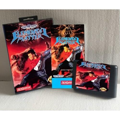 Elemental Master With Box And Manual 16bit MD Game Card For Sega Mega Drive For Genesis