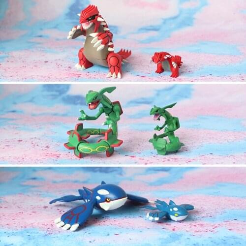 Pokemon Genuine Rayquaza Groudon Kyogre Joints Movable Action Figure Model Toys