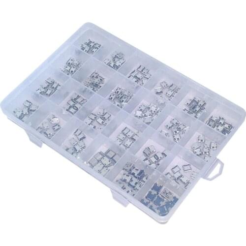 Micro-USB Connector 24 Models Charging Port for Mobile,Tablet GPS 240Pcs/Set Standard Micro Port Female Solder Plug Jack Socket