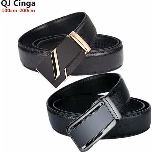 Black Automatic Buckle Belt Men Business/Wedding/Party Plus Size 100cm-150cm 160cm 180cm 200cm The Best Belt for Obese Men
