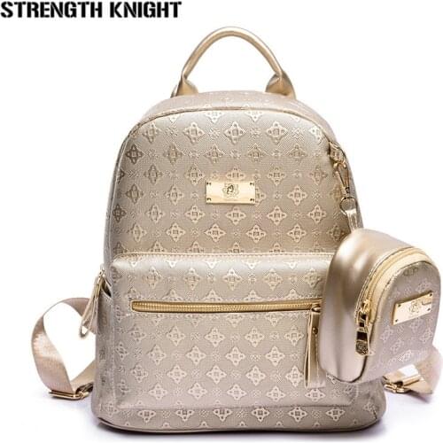 Luxury Backpack Women Bags For Teenager Girls Satchels Fashion Solid Backpacks PU Leather Bag Softback Mochila Feminina