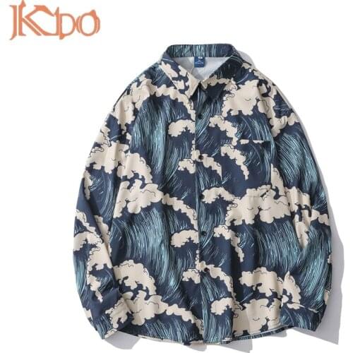 2020 New Spring/Autumn Men Shirt Long Sleeve Korean Male Shirts XL XXL Soft Loose Flower Printed Fashion Casual Streetwear