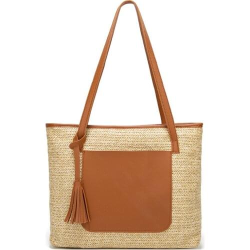 Straw Bag For Women 2020 Female Summer Woven Tassel Shoulder Bags Large Capacity Ladies Hand Bags Travel Purse Beach Bags