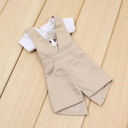 [wamami] New 12" Neo Doll Doll Khaki T-Shirt Sling Dress Suit Clothes