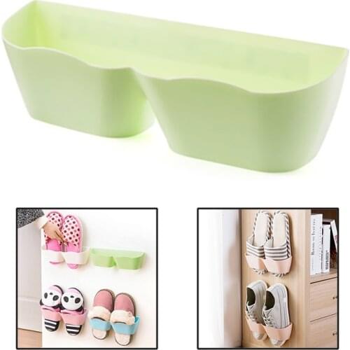 1pcs Durable Multi-color Wall-mounted Shoe Storage Box For Easy Perforation-free Three-dimensional Shoe Rack Hanger Wave Edge