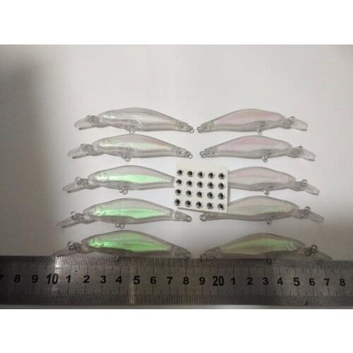 10pcs Unpainted Crankbait Fishing Lure Body 3 1/3 Inch 3/16 OZ Blank lures JSE168