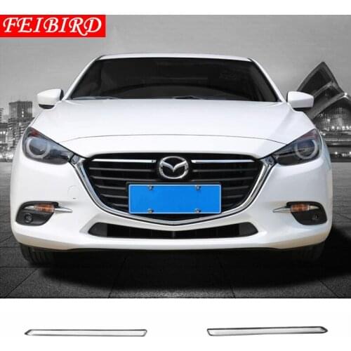 ABS High Quality Bright Style Front Grille Grill Decor Strip Cover Trim For Mazda 3 AXELA Hatchback Sedan 2017 2018