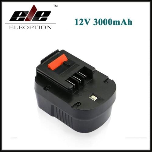 Eleoption 12V 3000mAh NI-MH Replacement Power Tool Battery For Black&Decker A12, A12-XJ, A12EX, FS120B, FSB12, HPB12