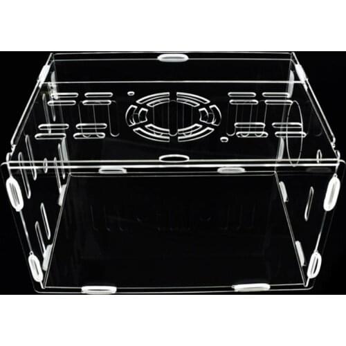 Acrylic Hamster Cage Small Pet Villa Transparent Breathable Castle Deluxe Basket K1MF