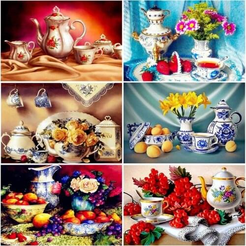 Diamond Embroidery Kitchen Flower Handmade Gift Picture Rhinestones Diamond Mosaic Full Drill Home Decor
