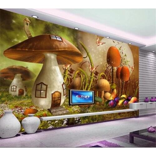 Milofi Customized Large 3D Wallpaper Mural Fantasy Cartoon Big Tree Childrens Room Deep Forest 3D TV Background Wall