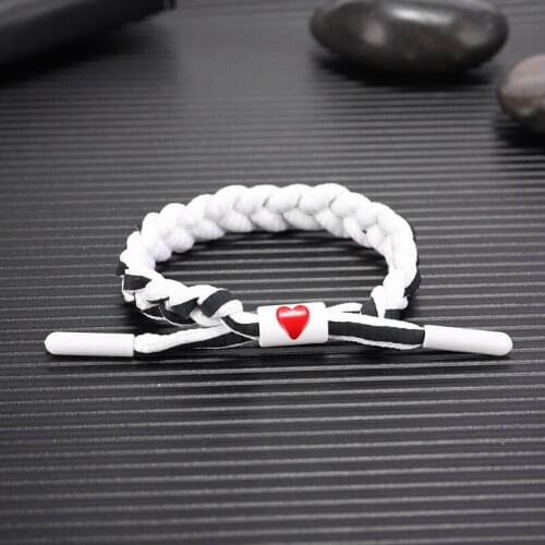 Love Holographic Reflective Lace Woven Little Lion Bracelet Pop Black And White Couples Charm Handmade Multilayer Gift Classic
