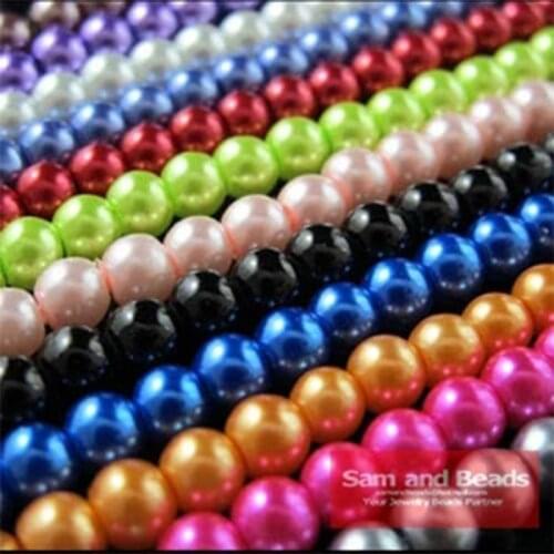 Free Shipping 250Pcs Round Ball Loose Glass Pearl Spacer Bead 4mm White Black Brown Indigo Mixed For Jewelry Making Craft DIY