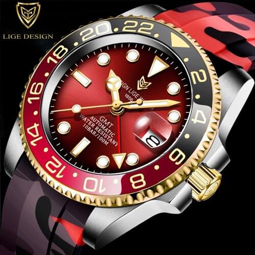 LIGE Design New Luxury Watch For Men Waterproof 100M Automatic Watch Sapphire Glass Mechanical Wristwatches Relogio Masculino
