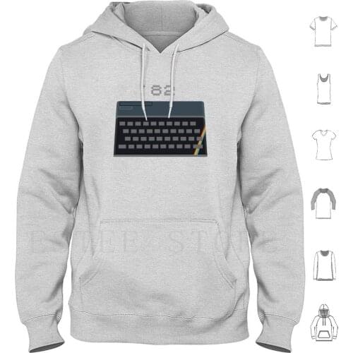 Spectrum-Now In ( Clashing ) Colour Hoodie Long Sleeve Spectrum Zx82 Zx 82 Zx82C Zx 82C Zx Spectrum Retro Retro Gaming