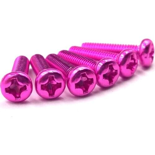 M3 Aluminum Alloy color Phillips Screws Round Head Bolts Cross Slot Screw Bolt Pink