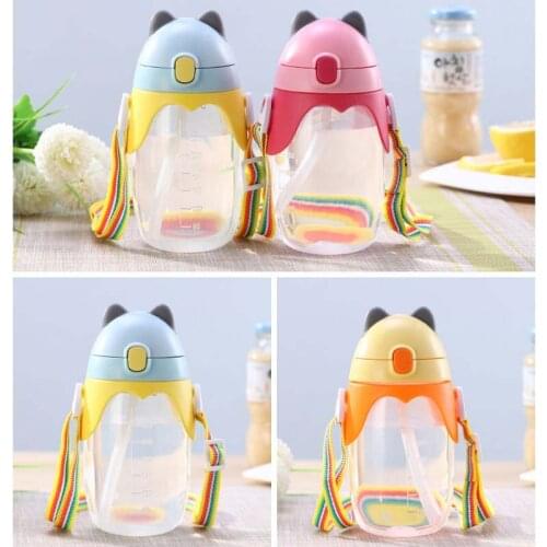 Baby Kid Lovely Zoo Cartoon Animal Straw Cup Water Feeding Bottle Non-toxic BPA-Free Drinking Bottle for Outdoor Kids Children