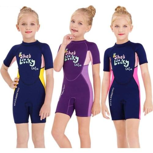 Short Sleeve Kids Wetsuits 3mm Neoprene Childrens Wetsuit for Boys Girls Swimming Diving Rash Guard Surfing