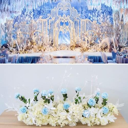 Mori Wedding Background Layout T-stage Road Lead Arch Decoration Flower Row Window Display Simulation Flowers Props Arrangement