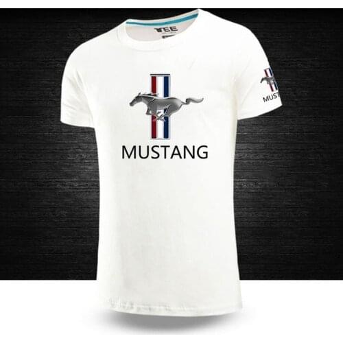 New Summer Fashion Male Tops Mustang Casual Short Sleeves Solid Color Cotton Round neck Hip Hop T shirts Sport Tops