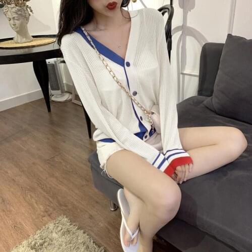 Cardigan Knitted Sweater Women Tops Spring Long Sleeve High Quality Knit Shirts Button Korean Style Casual Female Clothes X281