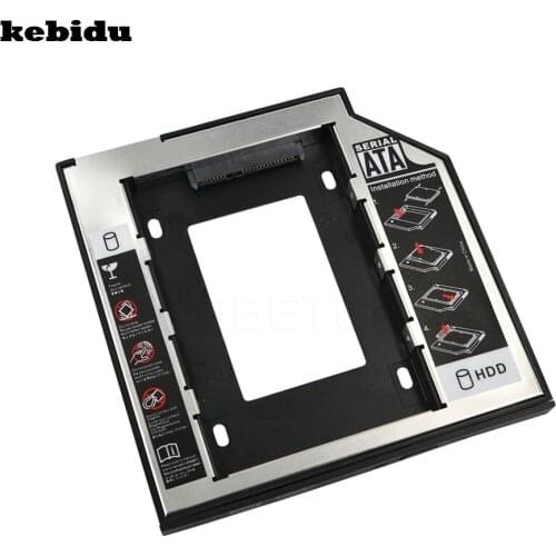 Kebidu 2020 Aluminum+ Plastic Universal 2nd HDD Caddy 9.5mm SATA 3.0 2.5" SSD HDD Case Hard Disk Drive Enclosure ODD Optical Bay