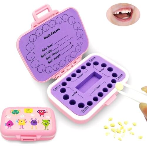 Baby Teeth Keepsake Box PP Tooth Fairy Boxes Kids Tooth Storage Holder Organizer Cute Children Tooth Fetal Hair Container