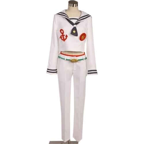 2020 JoJos Bizarre Adventure Josuke Higashikata Cosplay Costume White Navy Uniform