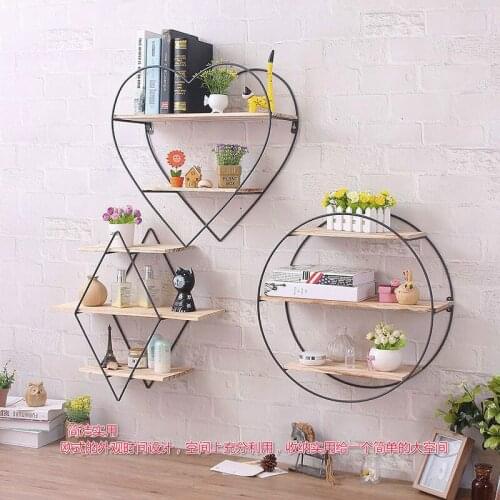 Creative Iron Storage Rack living Room Display Shelf Bathroom Wall Shelf Kitchen Wooden Partition Storage Organizer Home Deco